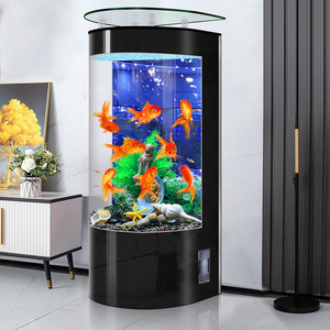 <span class=keywords><strong>Acquario</strong></span> semicircolare per pesci rossi 2026: Nuovo modello con filtro automatico e decorazione acquatica per soggiorno - Product Image 2