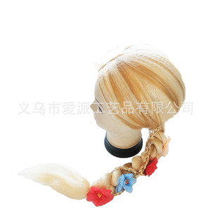 Perruque tressée dorée Raiponce en fibre Kanekalon, sans colle, pour cosplay et déguisement - Product Image 3