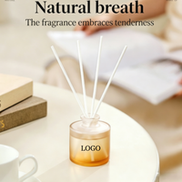 Diffuseur de parfum à bâtonnets en verre doré brillant, sans alcool, pour une aromathérapie longue durée à la maison