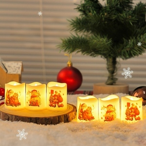 Decoración Navideña para Fiestas, Linterna de Vela Navideña, Lámpara LED de Muñeco de Nieve, Luz Nocturna de Vela, Velas LED sin Llama - Product Image 2