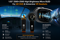 شاشة TDO 1.03 2.5K 2560x2560 RGB بدقة 3000 شمعة/م2 من نوع Micro OLED MIPI مع حل لوحة التشغيل لـ HUD / سماعات الواقع الافتراضي / المنظار الحراري