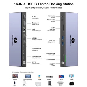 Thunderbolt 4 Docking Station OEM 17in1 Intel Hub Dual 4K Single 8K Compatible avec Thunderbolt3 USB 4 <span class=keywords><strong>Dock</strong></span> <span class=keywords><strong>DisplayLink</strong></span> M1 M2 - Product Image 2