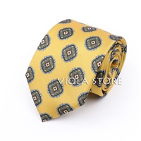 Dasi Poliester Sentuhan Sutra Motif Paisley Retro 7.5cm Dasi Mewah Motif Bunga Kotak-kotak Titik Cravat Pesta Jas Tuxedo Hadiah Aksesori Pria
