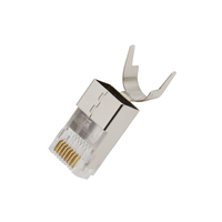 Pièces de télécommunication Ethernet FTP/STP plaqué or tête de cristal prise CAT7 connecteur RJ45 connecteurs à sertir réseau 8P8C blindés 1.5mm
