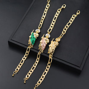 उच्च गुणवत्ता वाले 14 के ओरो लैमिनाडो सान जूदास ब्रेसलेट पुरुषों महिलाओं को पंक अद्वितीय टेडिओ ब्रेसलेट धार्मिक प्लेटिनम गहने - Product Image 4