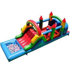 Parcours d'obstacles gonflable géant en PVC commercial coloré 7x4m, château gonflable combiné, château sportif, 20 personnes, garantie de 3 ans - Product Image 1