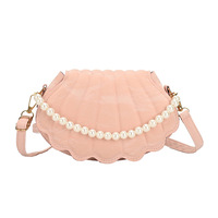 Nouveauté 2026 : Sac à main en PU pour femme, design de niche, tendance printemps, perles minimalistes, forme coquillage, sac bandoulière décontracté