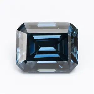 Sapphire Blue moissanite loose moissanite emerald cut GRA Certificate Moissanite