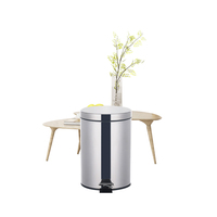 Poubelle à pédale en acier inoxydable de 3L, 5L, 8L, 12L, 20L pour hôtel, salle de bain, bureau