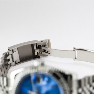 New Design 5ATM <b>Waterproof</b> Luminous Blue NH35 Movement 18mm Stainless Steel Leisure Mechanical <b>Watches</b> for Men with Pointer Dial - Product Image 6