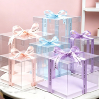 Boîte à gâteau carrée transparente personnalisée, boîte de décoration transparente pour gâteau, boîte d'emballage pour outils à gâteau