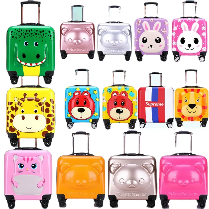 Özelleştirmek desen moda karikatür 18 inç bavul çanta çocuklar bagaj seyahat çantaları çocuk seyahat haddeleme arabası bagaj çantası