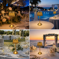 Lámpara de Mesa LED Inalámbrica de Tela con Diseño Minimalista, Control Táctil, Recargable por USB, para Bodas