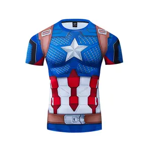 Cheap DIY Customized Digital Compression T-shirt 3d Sublimation Printing Men's Superhero T-shirt