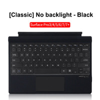 Clavier portable fin rechargeable avec rétroéclairage 7 couleurs, Bluetooth 5.2, pour Surface Pro avec pavé tactile et support pour stylet