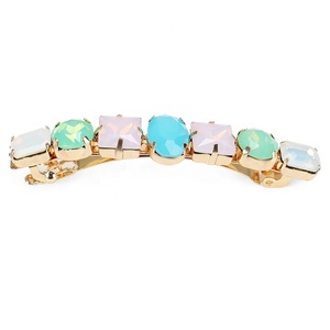 Pinces à <span class=keywords><strong>cheveux</strong></span> en cristal pour femmes, pinces à <span class=keywords><strong>cheveux</strong></span> de luxe, travail à la main, Barrettes rondes, délicates, tendance, - Product Image 4