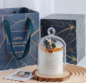 Velas Aromáticas <span class=keywords><strong>de</strong></span> Lujo Personalizadas en Frasco <span class=keywords><strong>de</strong></span> Vidrio con Flores Secas y Cera <span class=keywords><strong>de</strong></span> <span class=keywords><strong>Soja</strong></span>, con Tapa para Decoración del Hogar y Regalo <span class=keywords><strong>de</strong></span> Navidad - Product Image 1