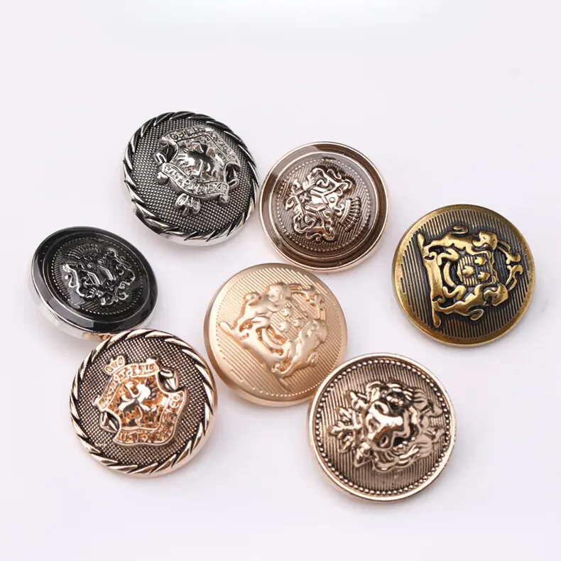 Botones de Metal antilatón de níquel dorado de alta calidad para mujer, abrigo, ropa, accesorios decorativos de botones de costura grandes