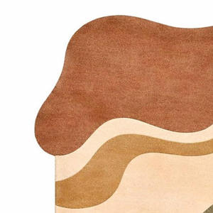 Tapis vert abstrait moderne fait main, tapis en laine tufté à la main de forme organique pour chambre à coucher, salon, décoration intérieure, cadeau de Noël - Product Image 4