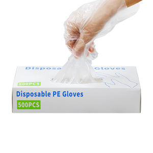 Boîte à <span class=keywords><strong>gants</strong></span> jetable dessine 500 pièces de <span class=keywords><strong>gants</strong></span> en polyéthylène en plastique pour le nettoyage de la cuisine - Product Image 3