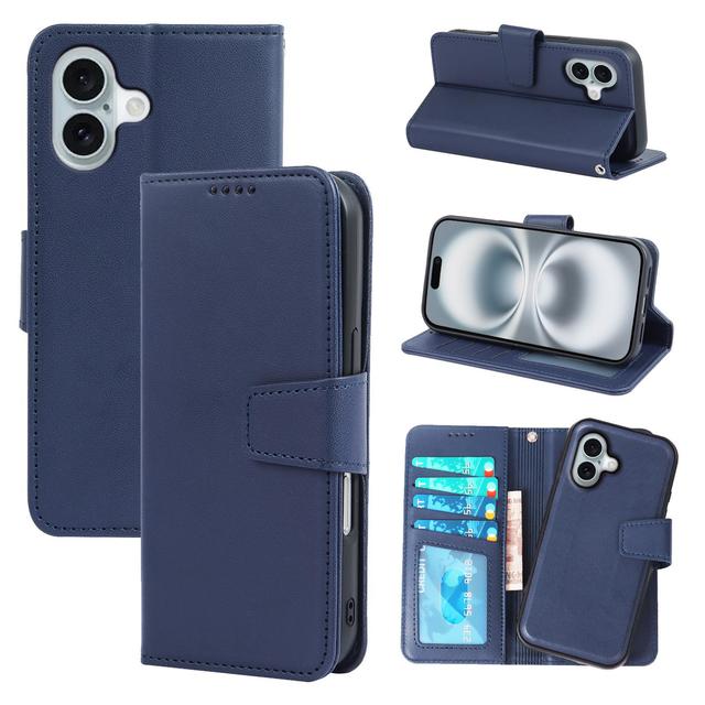Luxury 2-in-1 Retro PU Leather Wallet Bag Magnetic Phone Case Flip Cover for iPhone 14 15 16 17Air 17Pro Max Detachable Design