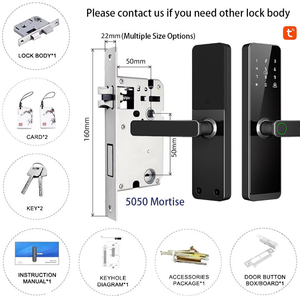 TUYA TTLOCK App <strong>Security</strong> Wifi Smart Lock 5050 Series Mortise Password Fingerprint Door Lock for Hotel Home Use - Product Image 5