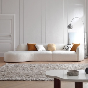 <span class=keywords><strong>Sofá</strong></span> Modular Curvo de Diseño Francés Moderno y Lujoso Zayshine, en Color Crema Sherpa, de <span class=keywords><strong>3</strong></span> <span class=keywords><strong>Plazas</strong></span>, para Apartamento, Villa, Hotel, Sala de Estar - Product Image 2