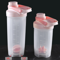 Bouteille de shaker sportive en plastique sans BPA personnalisée de 700 ml pour la salle de sport