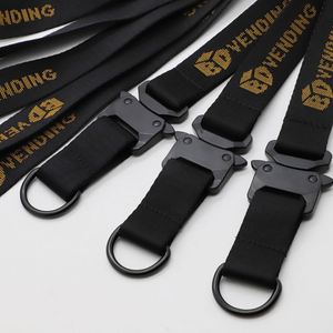 High Quality Metal Detachable Buckle Keychain <b>Lanyard</b> Woven Embroidered Neck Strap Custom Logo Heavy Duty Jacquard <b>Lanyards</b> - Product Image 2