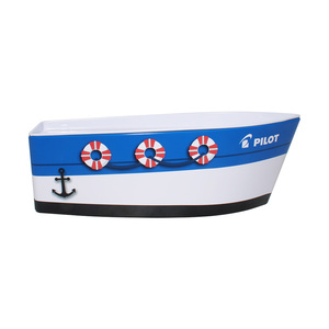 Caja de Almacenamiento de Hojalata con Temática Marina Azul y Blanca, con Tapa de Rosca y Diseño Serigrafiado, para Dulces, Bocadillos y Artículos Pequeños - Product Image 1