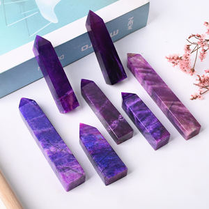 Groothandel Kristal Ambachtelijke Kristallen Punt Toverstaf Paarse Maansteen Punt Voor Decoratie - Product Image 3