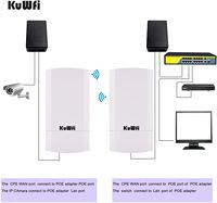 KuWFi CPE120M Paquete de 2, Kit WiFi CPE para Exteriores Resistente a la Intemperie de 300 Mbps, Acceso Inalámbrico Punto a Punto, Puente de Internet de 2.4G, 1 KM
