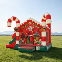 Structure gonflable personnalisée de Noël avec toboggan et trampoline pour événements