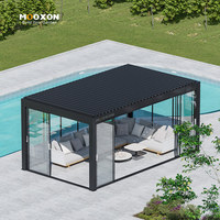 Pergola entièrement automatique avec toit bioclimatique télécommandé et système LED en option