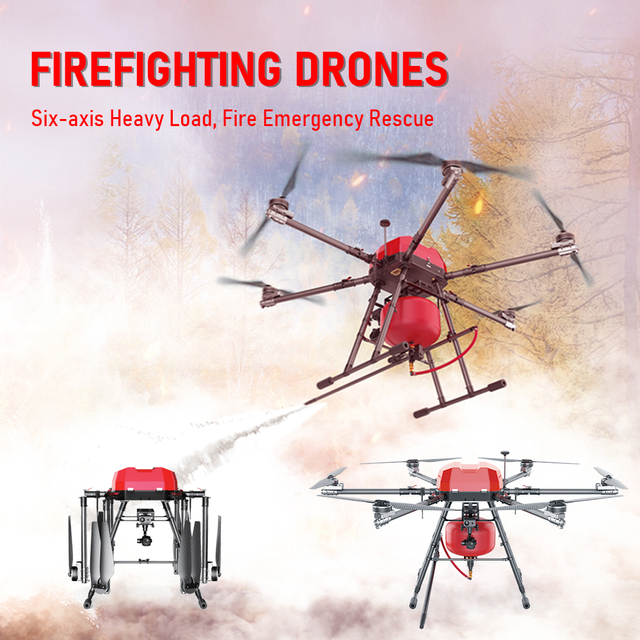 New Electric Hexarotor Drone with Remote Control for Emergency Rescue Firefighting Engine As Core Component Fire Fighting Drones