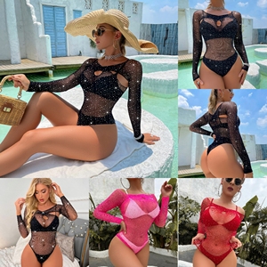 Bas <span class=keywords><strong>sexy</strong></span> en strass pour femmes Costumes bling matures pour le corps entier Tenues de bikini Bodysuit Lingerie Robes pour filles - Product Image 4