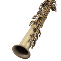Saxophone soprano droit en Si bémol en laiton avec gravures manuelles, modèle TSSS-650L de la marque TaiShan, finition bronze antique à pois