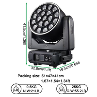 Igracelite K15 LED Wash Big Bee Eye 19x40W RGBW Moving Head Light pour Église, Mariage, Scène