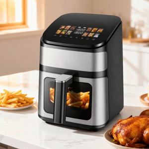 Friggitrice ad aria intelligente 4.5L tostapane forno incorporato piccoli elettrodomestici da cucina digitale friggitrice ad aria forno con doppio riscaldamento su e giù - Product Image 1