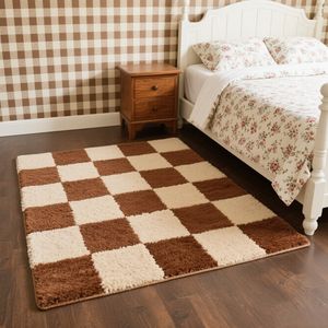 <span class=keywords><strong>Tapis</strong></span> personnalisé Touffetage Damier Grille Noir et Or <span class=keywords><strong>Tapis</strong></span> Moelleux Antidérapant <span class=keywords><strong>Grand</strong></span> <span class=keywords><strong>Tapis</strong></span> Moelleux Doux pour Chambre à Coucher - Product Image 4