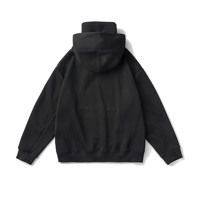 Sweatshirts à capuche noirs en coton éponge français avec broderie personnalisée sweat à capuche sans ficelle pour hommes vente en gros