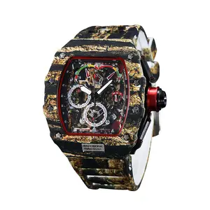 RM design ceramic oil white case hollow trend watch business quartz watches