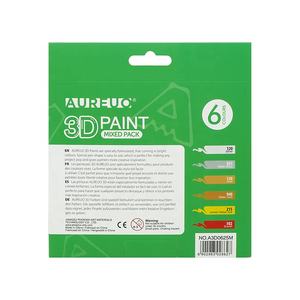 Set di Colori Acrilici AUREUO di Alta Qualità, Lisci e Resistenti al Sole, Confezione Mista 3D da 6 Colori, 25ml, Personalizzabili per Tela e Carta - Product Image 2