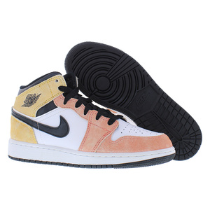 <span class=keywords><strong>Nike</strong></span> Air Jordan 1 Mid Se Gs Chaussures pour garçons Magic Ember Sundial White Basketball - Product Image 4