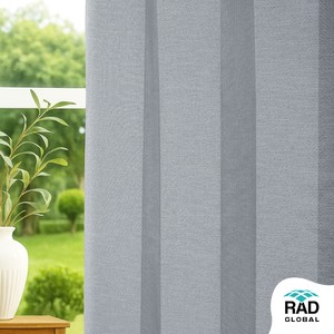 Rideaux d'extérieur imperméables gris argenté de qualité supérieure avec une élégance minimaliste moderne pour des espaces extérieurs élégants - Product Image 4
