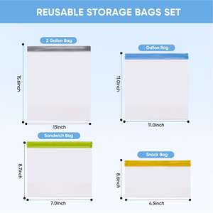 Huamaohengchun Paquete de 6 Bolsas Reutilizables para Congelador de un Galón, de Plástico PE, Aptas para Lavavajillas, Libres de BPA, a Prueba de Fugas, para Almacenamiento de Alimentos - Product Image 5