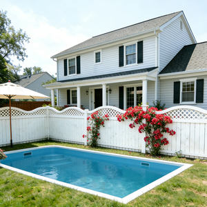 สระว่ายน้ำไฟเบอร์กลาสทรงสี่เหลี่ยมผืนผ้า ทนทานต่อรังสียูวี พร้อมกระเบื้องเรืองแสง สำหรับติดตั้งบนพื้นดิน รุ่น Natural Pearl Beach Entry - Product Image 1