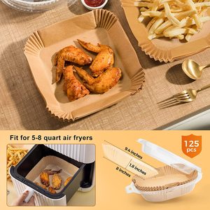 Food Grade Air Fryer Disposable Paper Liner Oil-proof Water-proof Air Fryer Parchment Paper Liners <b>Baking</b> Paper <b>Silicone</b> 100 Pcs - Product Image 3