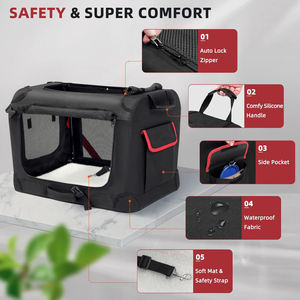 Grote Kattendrager Zachte Hondenkrat Opvouwbare Reisdraagtas Voor Huisdieren Met Warme Deken Opvouwbare Kom - Product Image 6