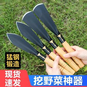 Garden Spade Small Shovel With Wooden Handle Black Metal Blade For Digging Onions Garlic Potted Plant Soil Loosening Outdoor Use - Product Image 4